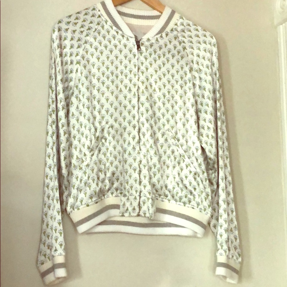 Anthropologie Tiny Editions Embroidered Bomber Sm